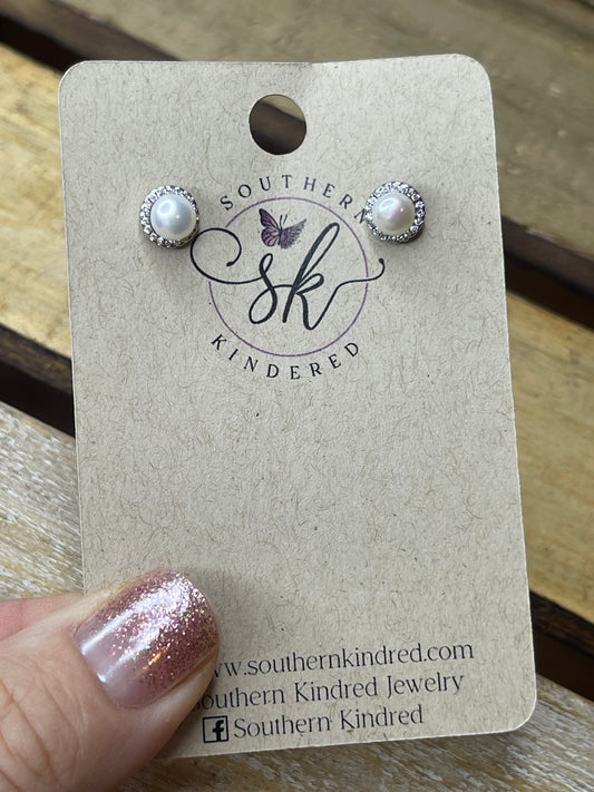 Sterling Silver Stud with Pearl